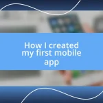 How I created my first mobile app