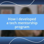 How I developed a tech mentorship program