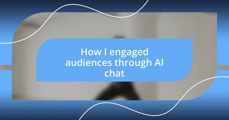 How I engaged audiences through AI chat