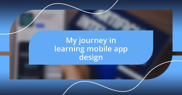 My journey in learning mobile app design